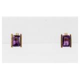 Jewelry 14kt Yellow Gold Amethyst Earrings