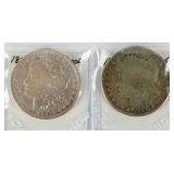 Coin (2) 1888-O Morgan Silver Dollar 'Hot Lips'