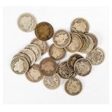 Coin (25) Barber Dimes Assorted Dates in AG / VG