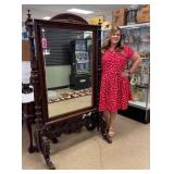 HUGE Renaissance Revival Cheval Mirror