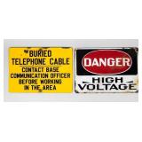 Lot Of 2 Construction / Warning Enameled Signs