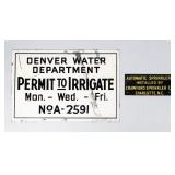 Lot Of 2 Water Related Painted / Enameled Signs