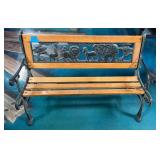 Small Child's Park Bench with Animal Design