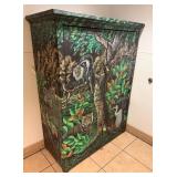 Cabinet With Animal Decoration 68' Tall 49' Wide