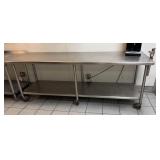 Large 8' Stainless Steel Prep Table