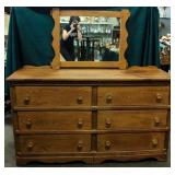 Furniture Vintage Oak Wood Dresser