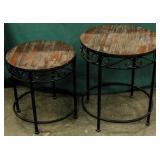 Furniture Pair of Contemporary Round Tables