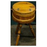 Furniture Vintage Round Sewing Box Stand