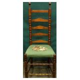 Furniture Vintage Ladder Back Wood Chair
