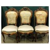 Furniture 3 Antique Victorian Walnut Chairs
