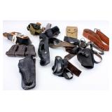 Firearm Lot of Holsters, Mag Carriers, Ammo Belt