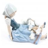 Retired Lladro Figurine "Girl Saucepan & Duck 5074