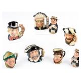 Lot of 8 Toby Character Jugs by Royal Doulton