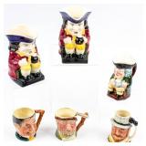 Lot of 6 Vintage Toby Style Mugs