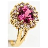 Jewelry 14kt Yellow Gold Rubellite Cocktail Ring