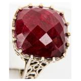 Jewelry Sterling Silver Red Colored Stone Ring