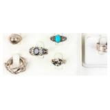 Jewelry Lot of 6 Sterling Silver Rings