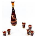 Bohemia Crystal Decanter Set - Czechoslovakia