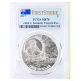 Coin 2017 John F. Kennedy Silver Dollar PCGS MS70