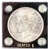 Coin 1924-S  Peace Silver Dollar Almost Unc.