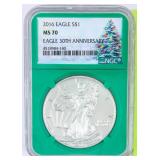Coin 2016 Silver Eagle NGC MS70