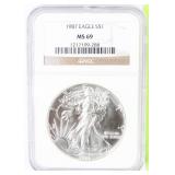 Coin 1987 Silver Eagle NGC MS69