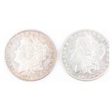 Coin 2 Morgan Silver Dollars 1897, 1883 DMPL AU