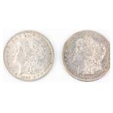 Coin 2 Morgan Silver Dollars 1887-S & 1889-O AU