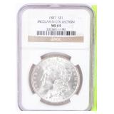 Coin 1887 Morgan Silver Dollar NGC  MS64