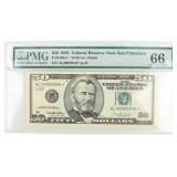 Coin 1996  $50 Federal Reserve Note PMG Gem 66