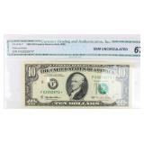 Coin 1995 $10 Federal Reserve Note CGAI 67 Star
