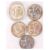 Coin 5  Walking Liberty Half Dollars High Grades