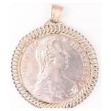 Coin Maria 1780 Theresa Silver Crown in Bezel
