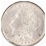Coin 1891-CC  Morgan Silver Dollar AU Key!