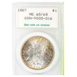 Coin 1887  Morgan Silver Dollar NCI MS65