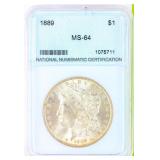 Coin 1889-P Morgan Silver Dollar NNC MS64