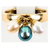 Jewelry 10kt Yellow Gold Pearl Cocktail Ring