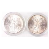 Coin 2 Mexican 1 Ounce .999 Fine Silver BU