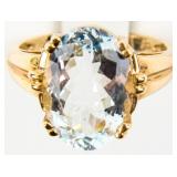 Jewelry 10kt Yellow Gold Aquamarine Cocktail Ring