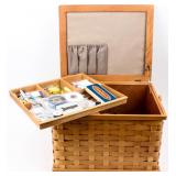 Vintage Woven Wood Sewing Basket