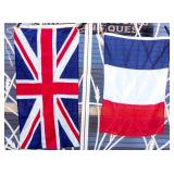 Pair of Vintage Flags Union Jack & France