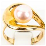 Jewelry 14kt Yellow Gold Pearl Cocktail Ring