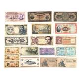 19 Various Country & Denomination Foreign Currency