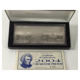 Washington Mint 4Oz Fine Silver $100 Replica Bar
