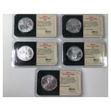 5 American Eagle Silver Coins