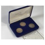 3 1921 Morgan Silver Dollars in Case