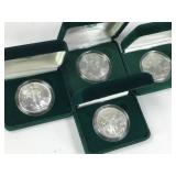 4 Boxed Cased American Eagle Silver Coins