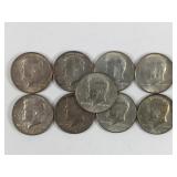 4 - 1964 & 5 40% Kennedy Half Dollars