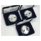 3 American Eagle Cased Silver Proof Coins