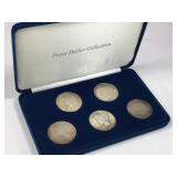 5 Peace Silver Dollar Collection in Case